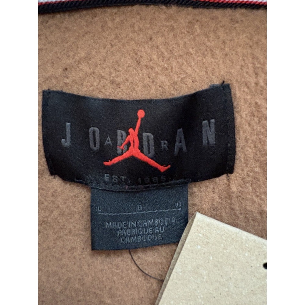 NEW Nike Jordan Flight High-Pile Fleece Pullover Hoodie Brown FV7452 Mens Large - Picture 7 of 13